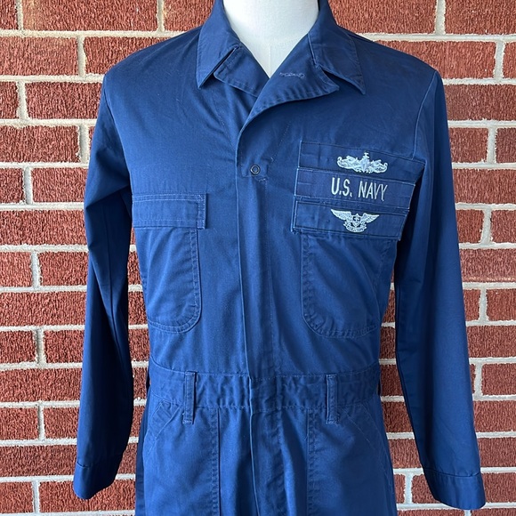 US Navy Other - Authentic US Navy Utility Coveralls Blue Embroidered NWU "Air Warfare" Badge 38R
